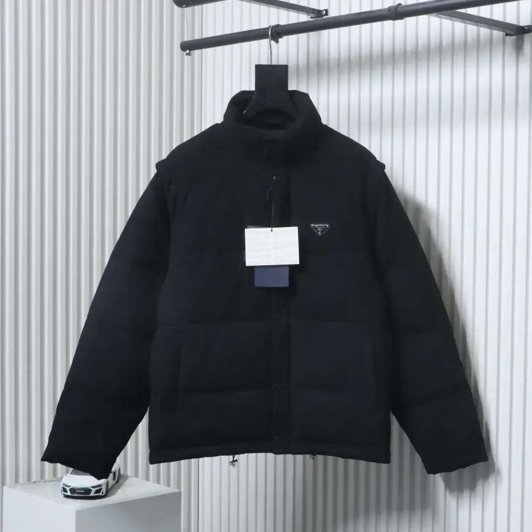 New Down Jacket With A Detachable Triangular Logo