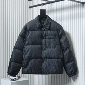 New Down Jacket With Monogrammed Jacquard Fabric Collar