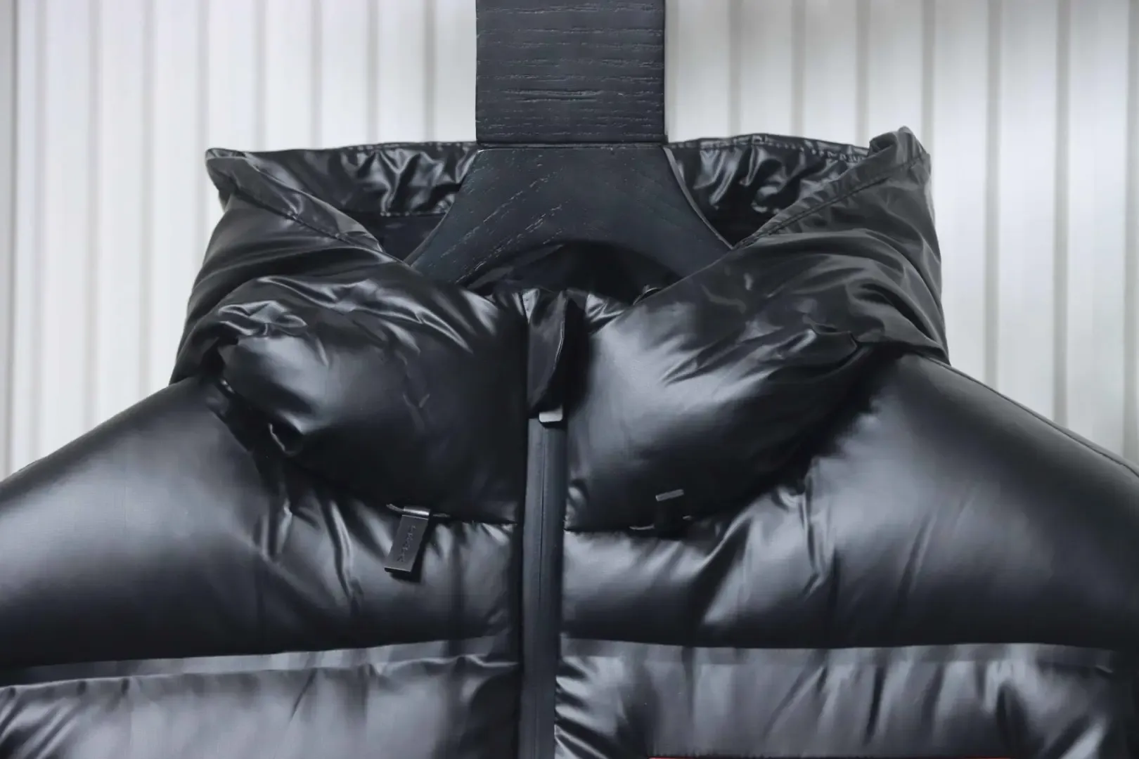 Red Striped Down Jacket S–XXL - Image 3