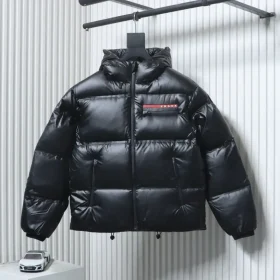 Red Striped Down Jacket S–XXL