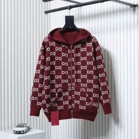 Reversible Cashmere Cardigan With Monogram Pattern
