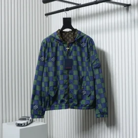 Reversible Jacket With A Checkered Pattern