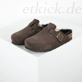 Slip-On Birkenstock Sandals With Fur Trim
