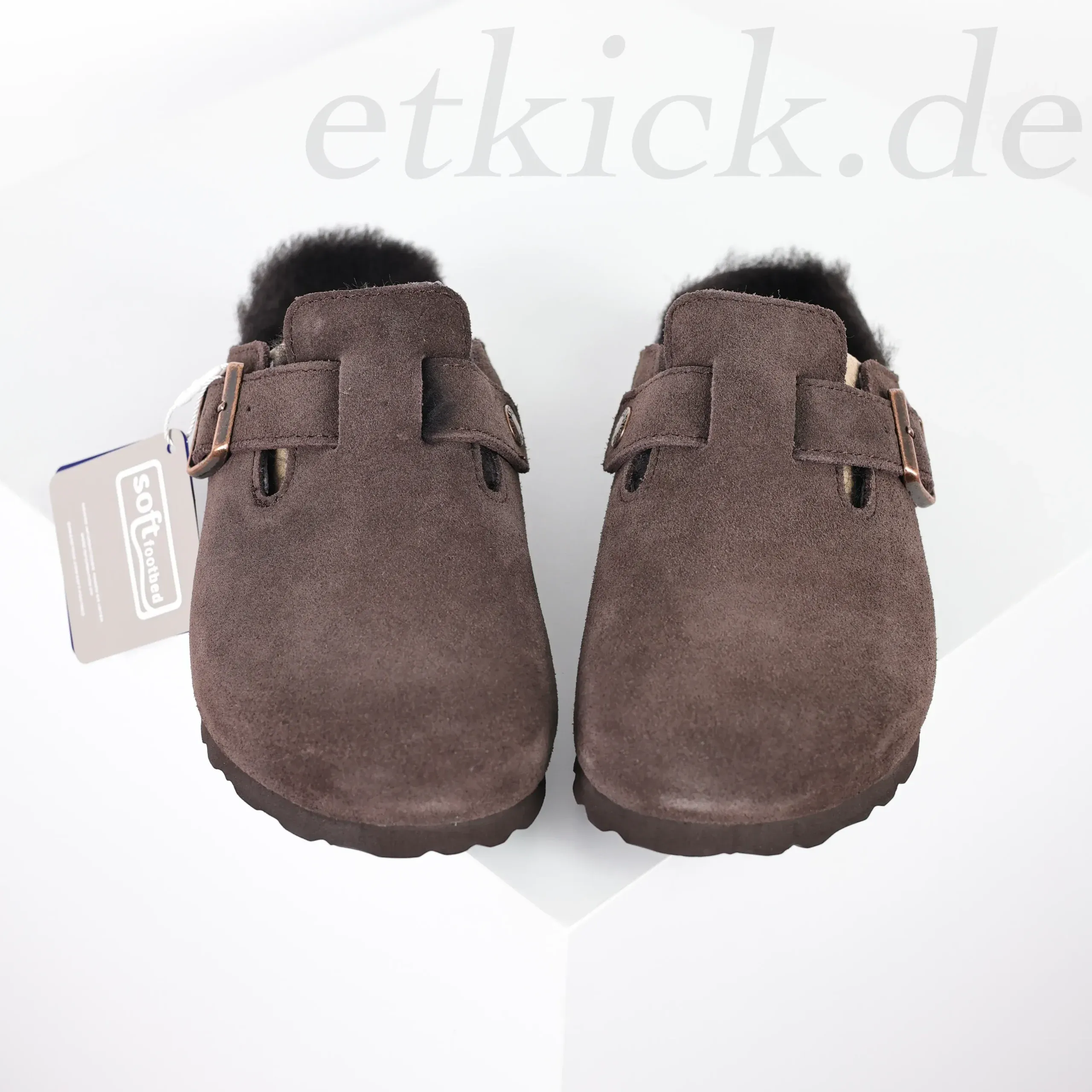 Slip-On Birkenstock Sandals With Fur Trim - Image 6