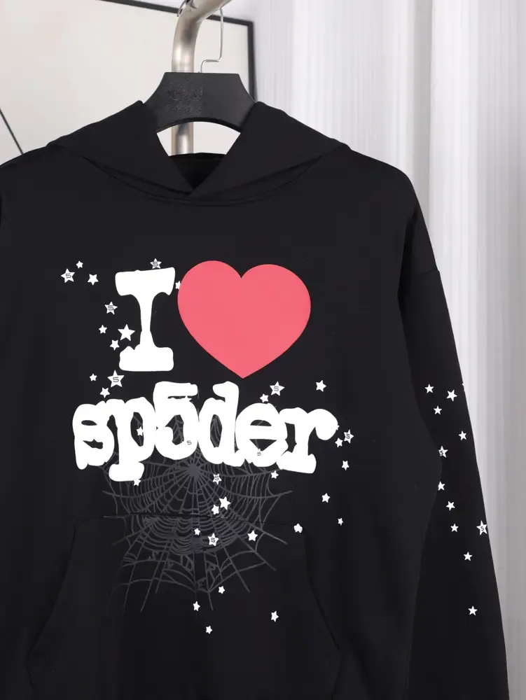 Sp5der I Heart SP5 Souvenir Hoodie Black - Image 12