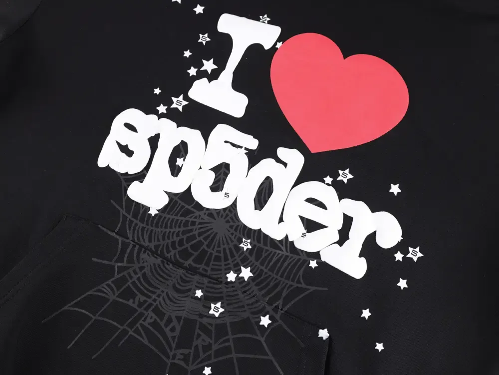 Sp5der I Heart SP5 Souvenir Hoodie Black - Image 14