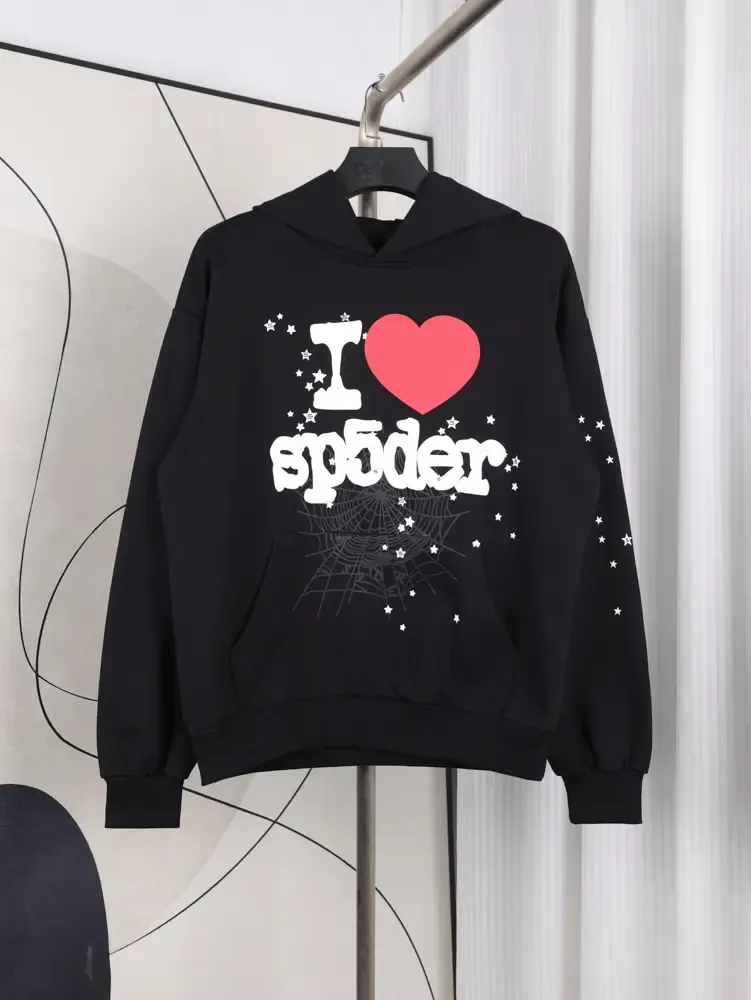 Sp5der I Heart SP5 Souvenir Hoodie Black - Image 10