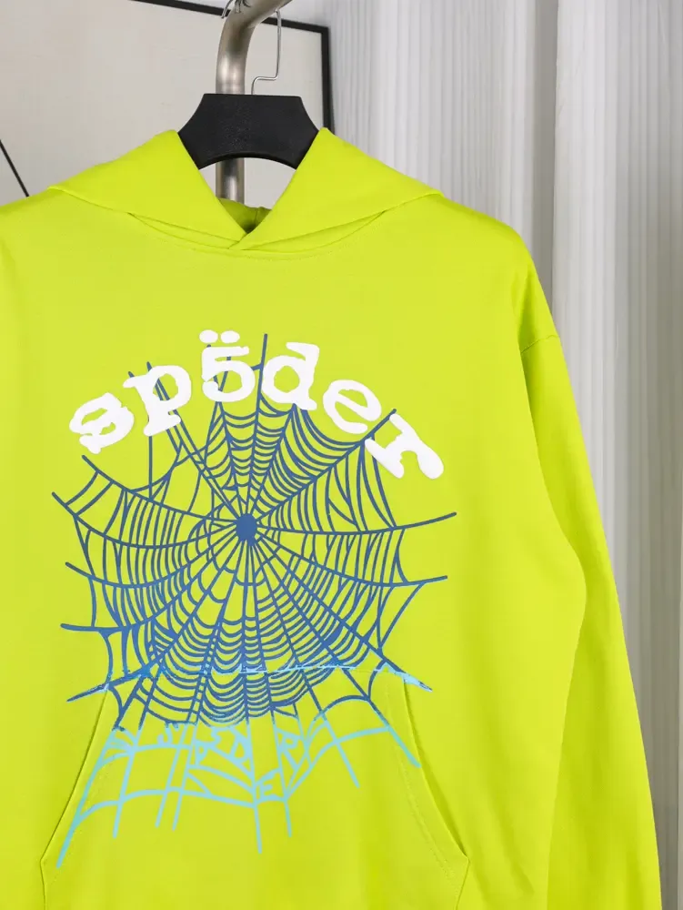 Sp5der Og Web V2 Gradient Hoodie Acid Green - Image 3