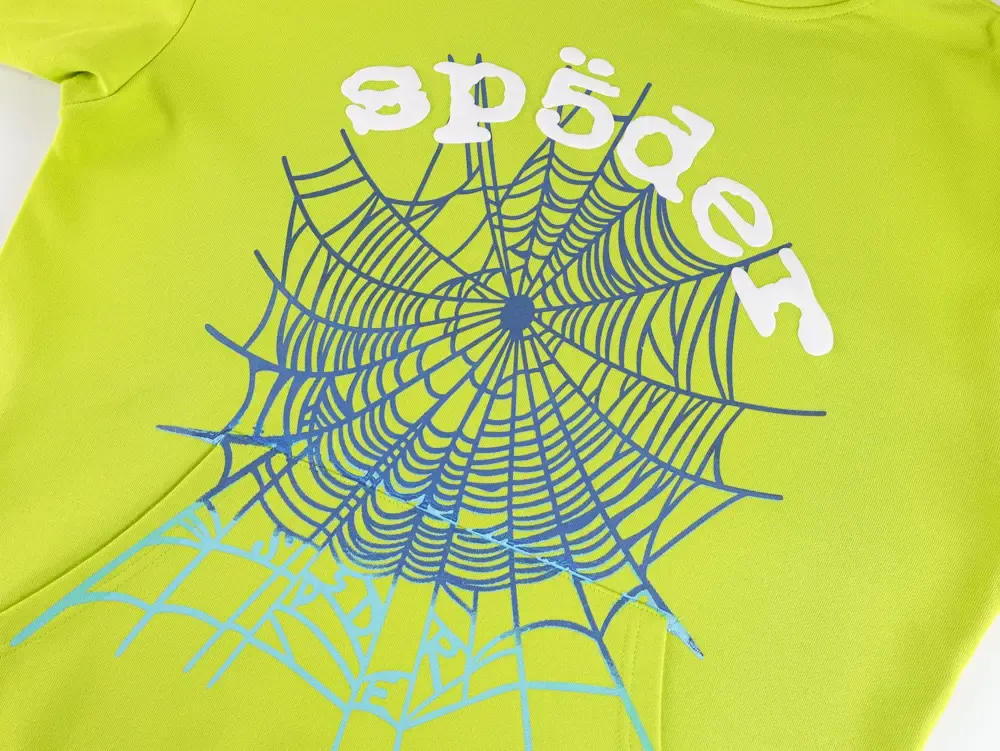 Sp5der Og Web V2 Gradient Hoodie Acid Green - Image 5