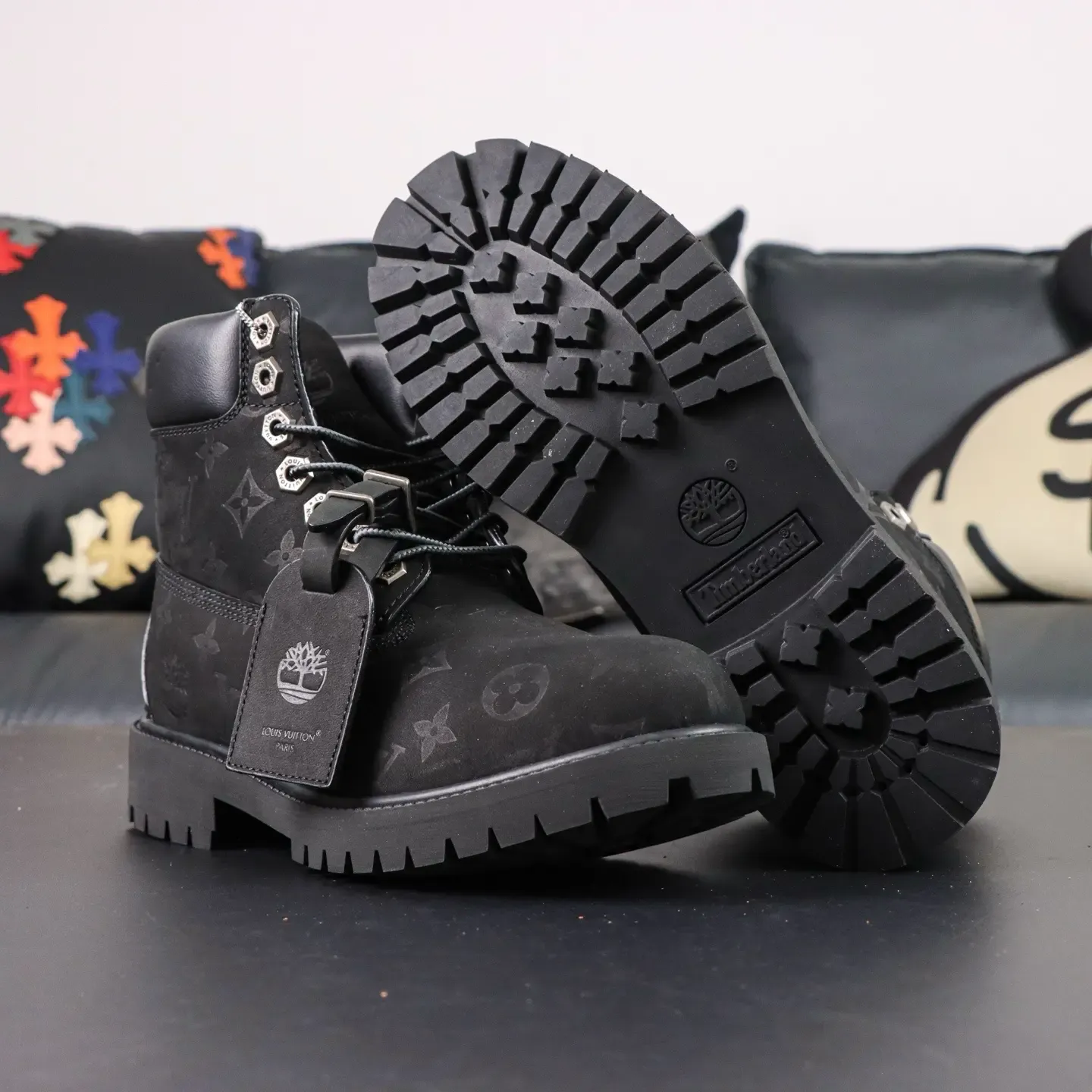 Timberland X LU – 6-Inch Martin Boots Made Of Cowhide Leather Black - Image 6