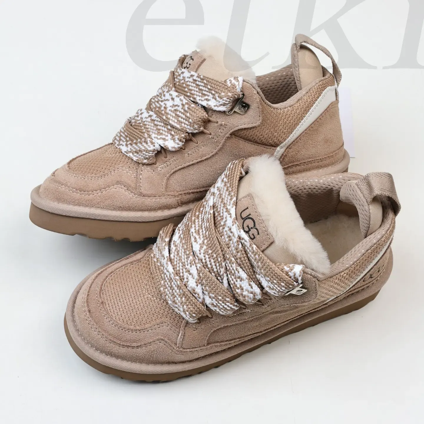 Ugg Moccasin Snow Boots Made Of Suede With Mesh Inserts Light Brown - Image 6