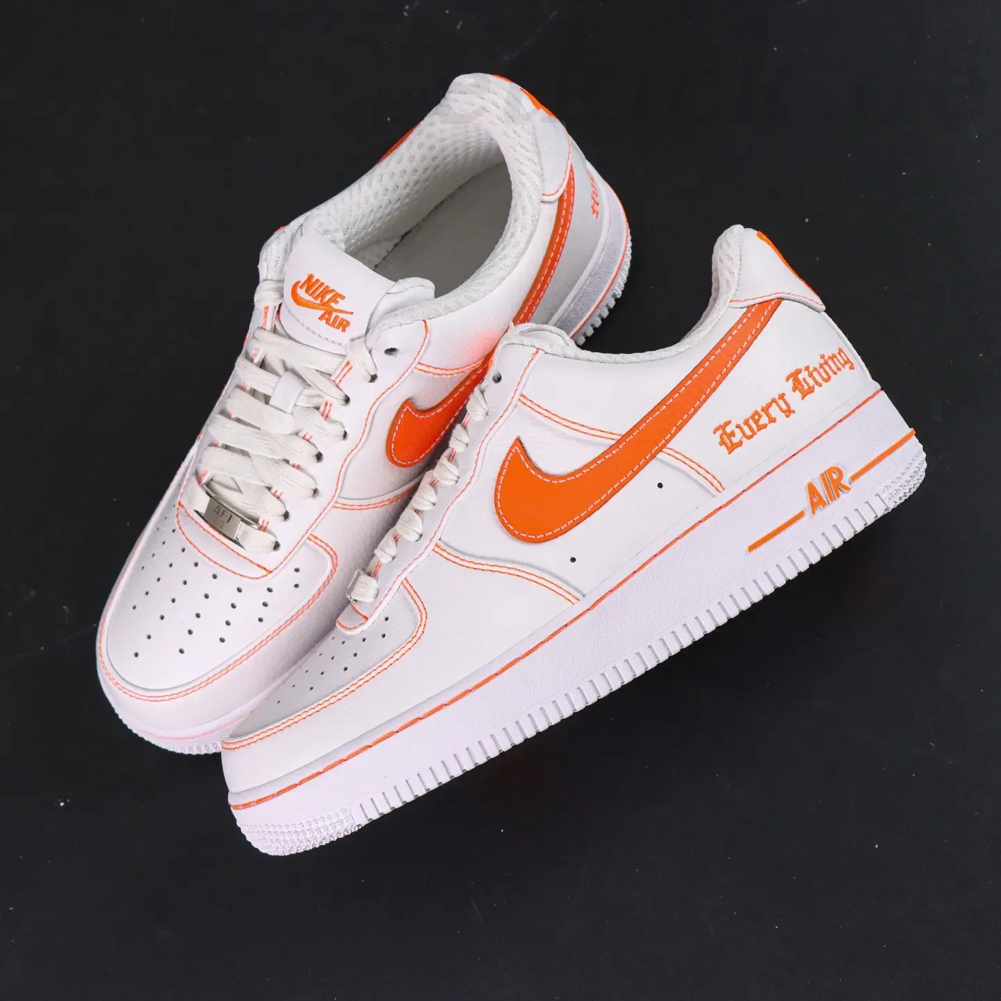 VLONE x Nike Air Force 1 '07 LV8 Low White and Orange - Image 2