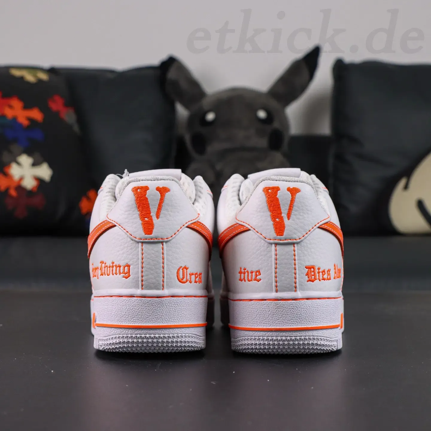 VLONE x Nike Air Force 1 '07 LV8 Low White and Orange - Image 5