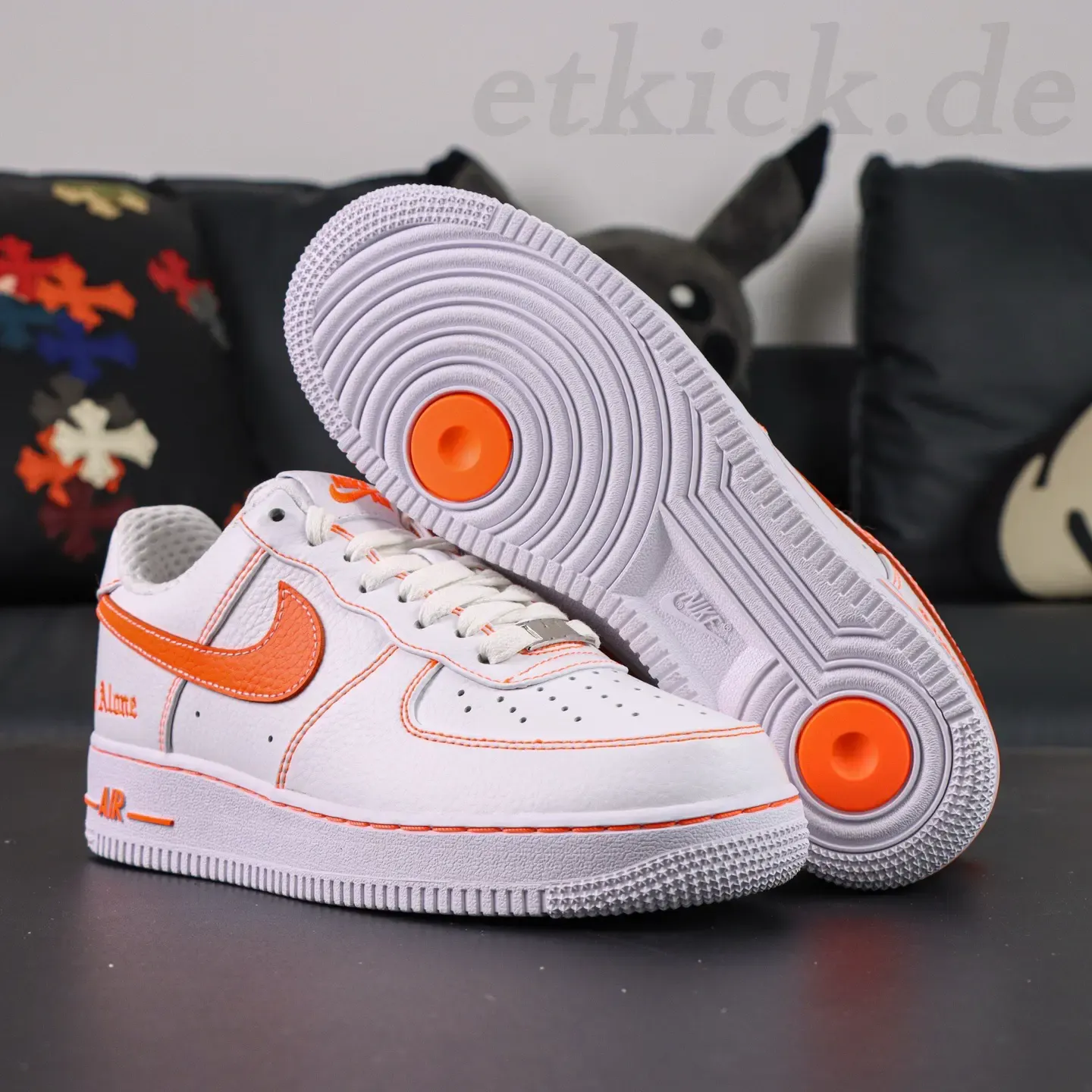 VLONE x Nike Air Force 1 '07 LV8 Low White and Orange - Image 7