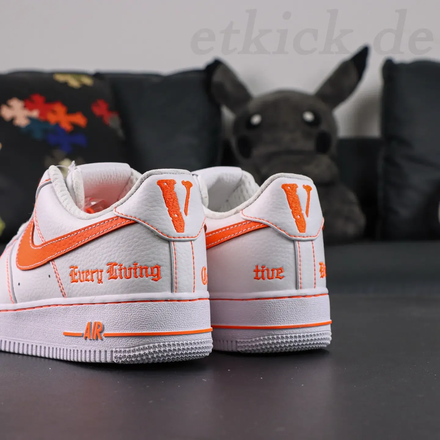 VLONE x Nike Air Force 1 '07 LV8 Low White and Orange - Image 8