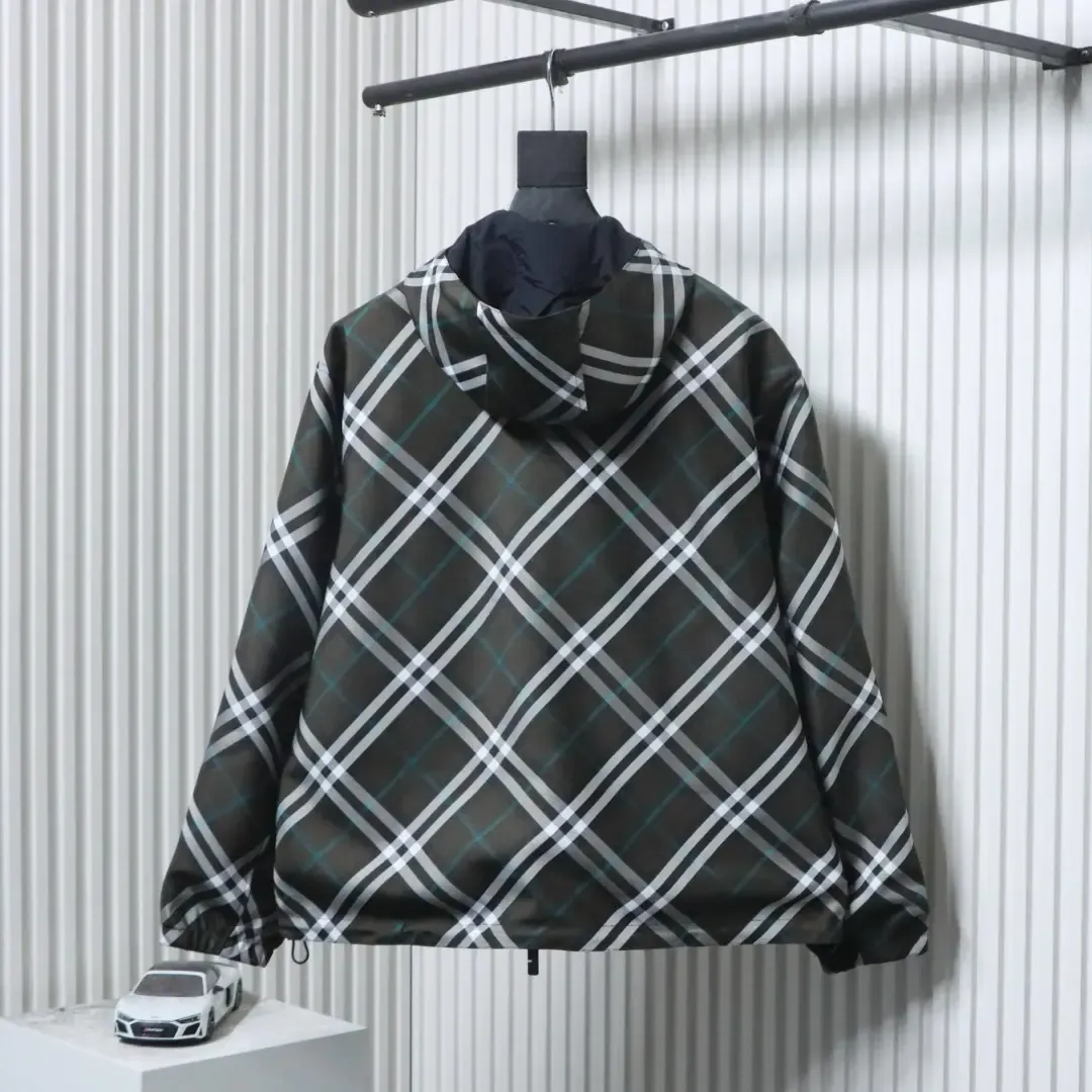 Warhorse Jacket With Embroidered Checkered Pattern And Double Sided Zipper - Image 2