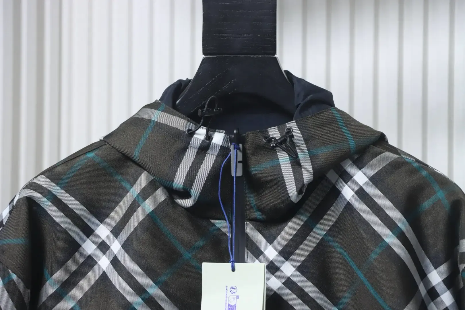 Warhorse Jacket With Embroidered Checkered Pattern And Double Sided Zipper - Image 3