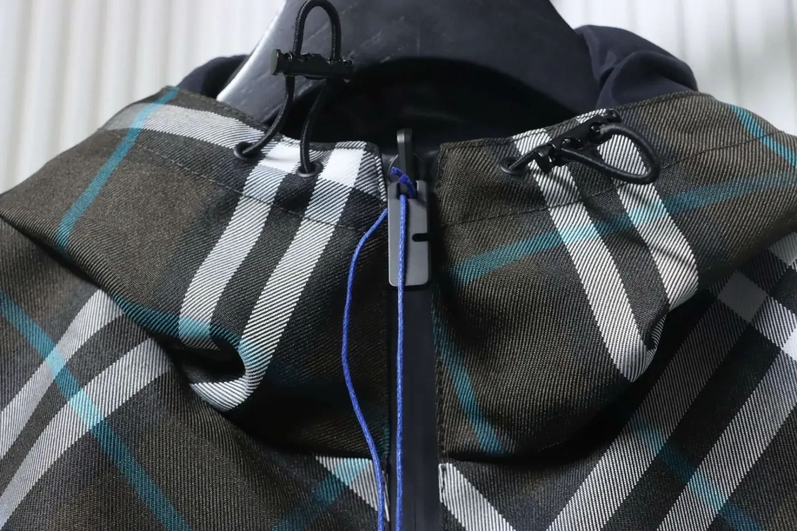 Warhorse Jacket With Embroidered Checkered Pattern And Double Sided Zipper - Image 5