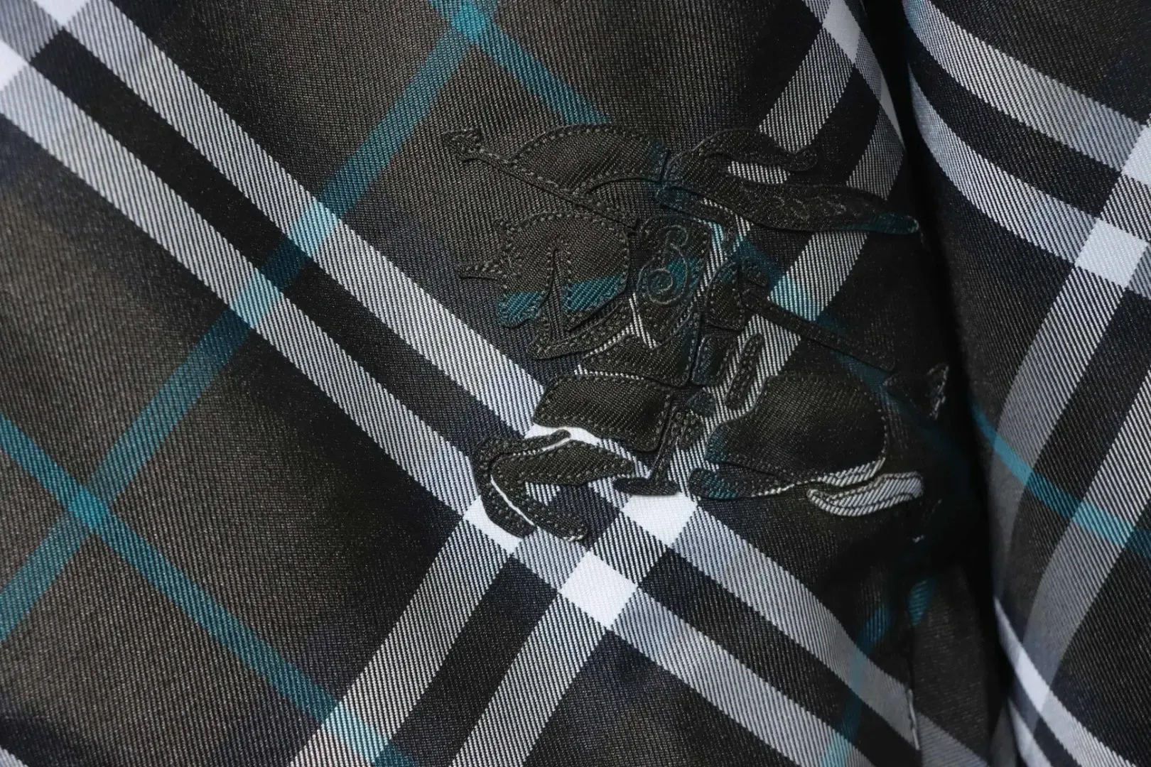 Warhorse Jacket With Embroidered Checkered Pattern And Double Sided Zipper - Image 6