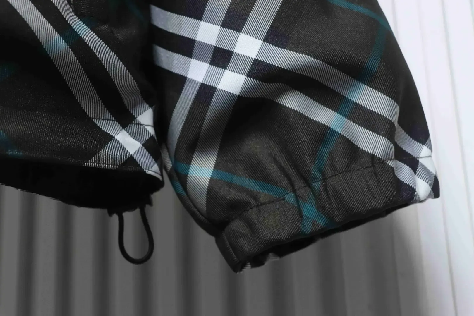 Warhorse Jacket With Embroidered Checkered Pattern And Double Sided Zipper - Image 7