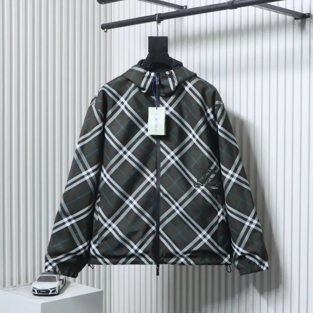 Warhorse Jacket With Embroidered Checkered Pattern And Double Sided Zipper