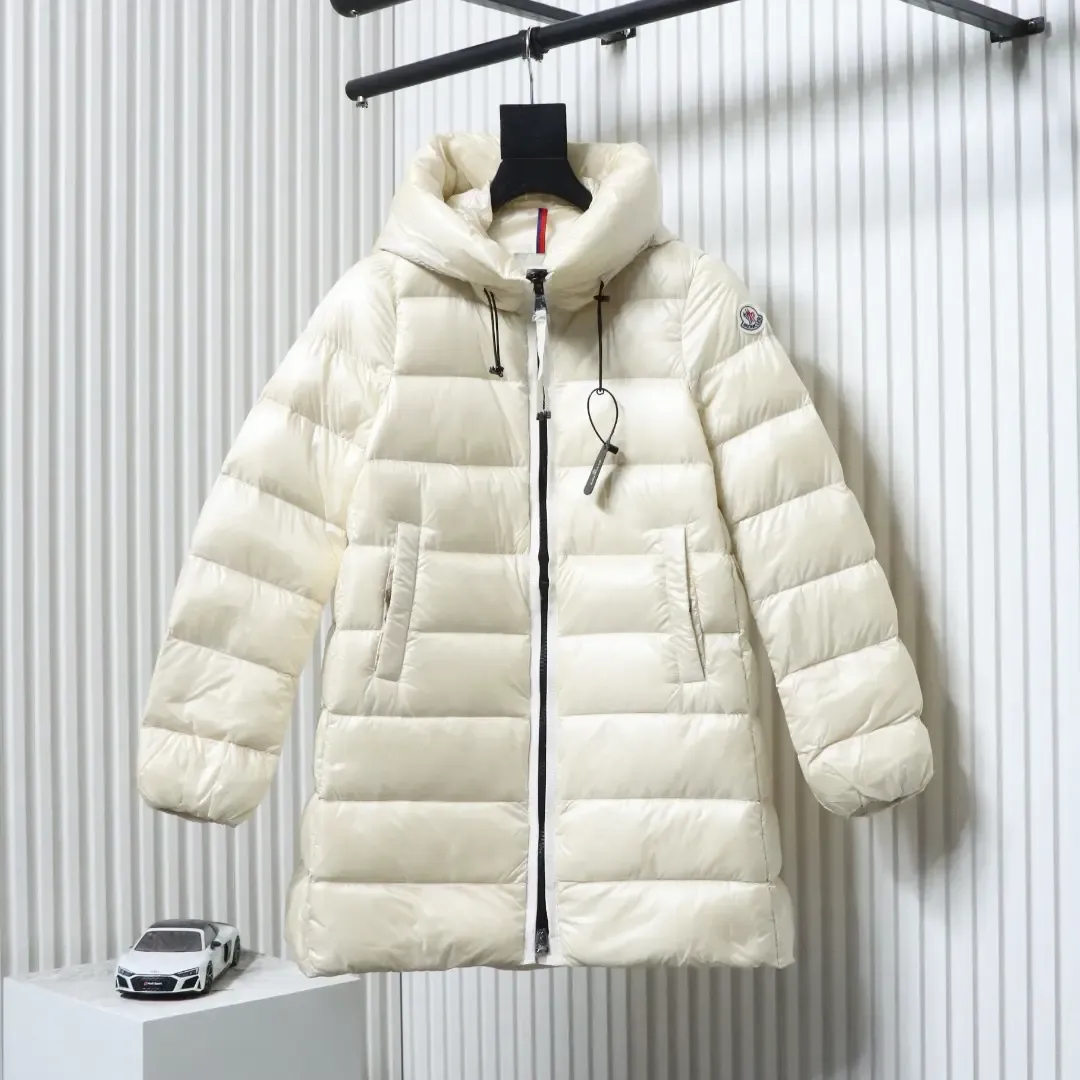WomenS Hooded Down Jacket In Baby Style Mid Length