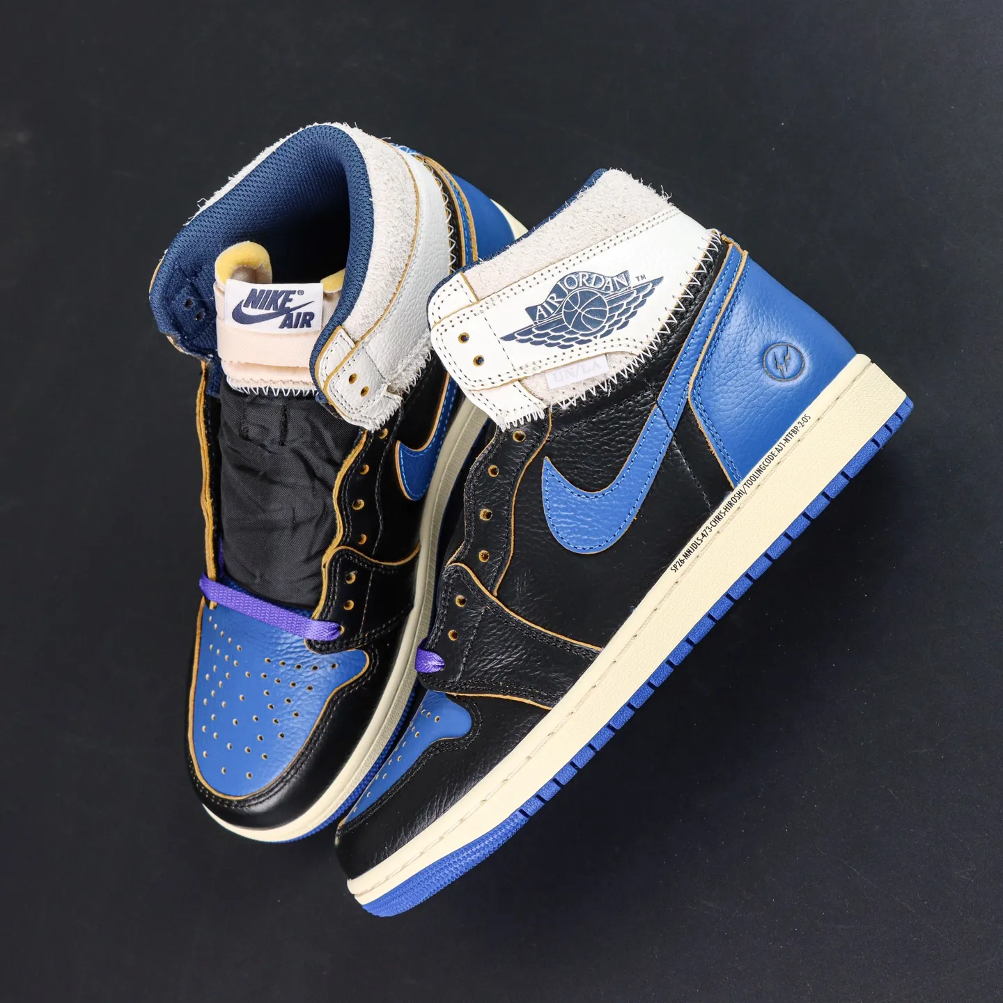 Air Jordan 1 Rtr Hi OG SP Black & White & Blue - etkick reps