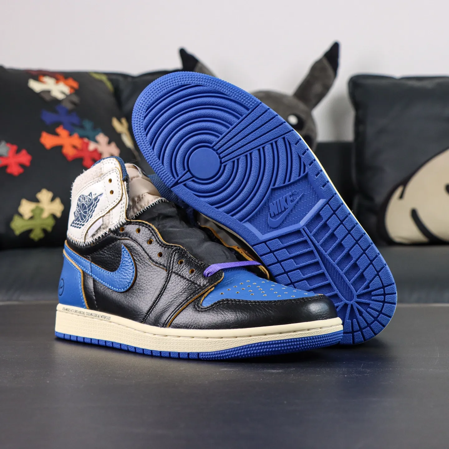 Air Jordan 1 Rtr Hi OG SP Black & White & Blue - etkick reps