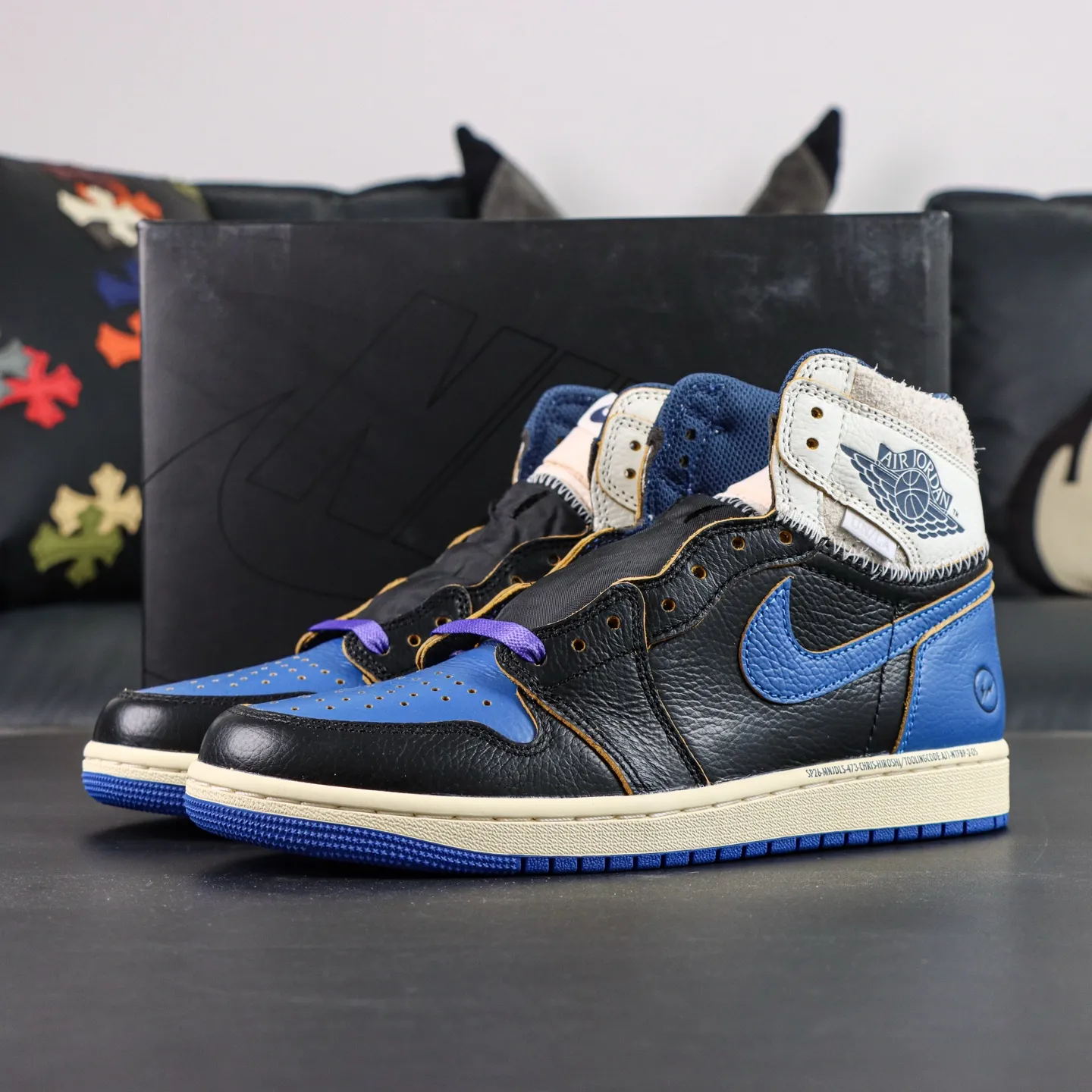 Air Jordan 1 Rtr Hi OG SP Black & White & Blue - etkick reps