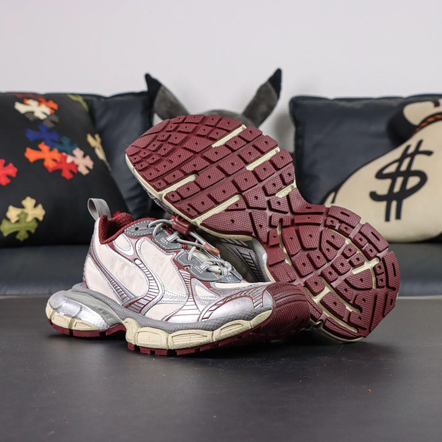 Balenciaga 3Xl Used Look Platform Sneakers With Round Toe And Lacing - etkick reps