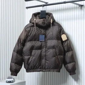 Classic Padded Jacket With A Floral Pattern Made From Technical Cotton Fabric