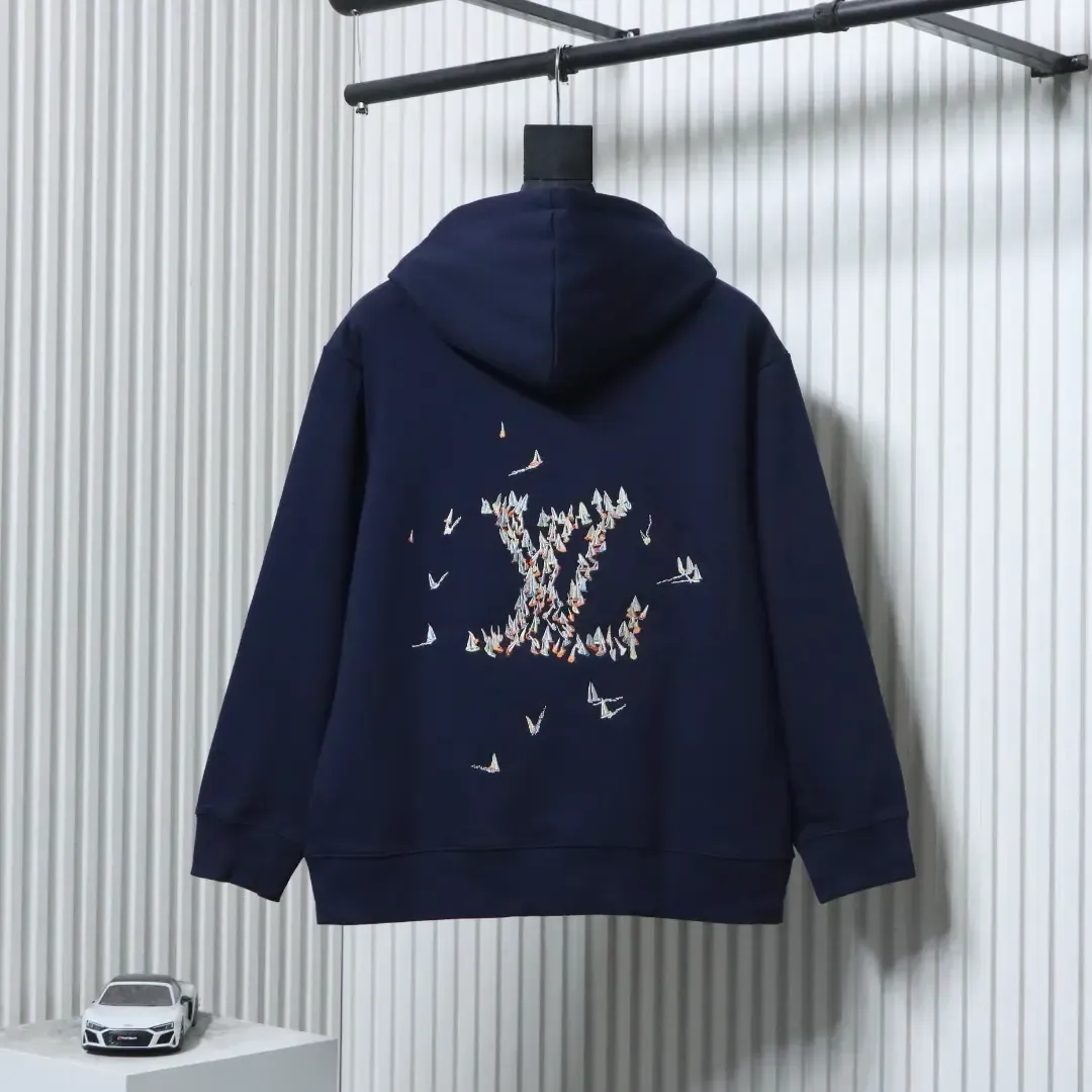 Hoodie With Sailboat Pattern And Embroidery - etkick reps