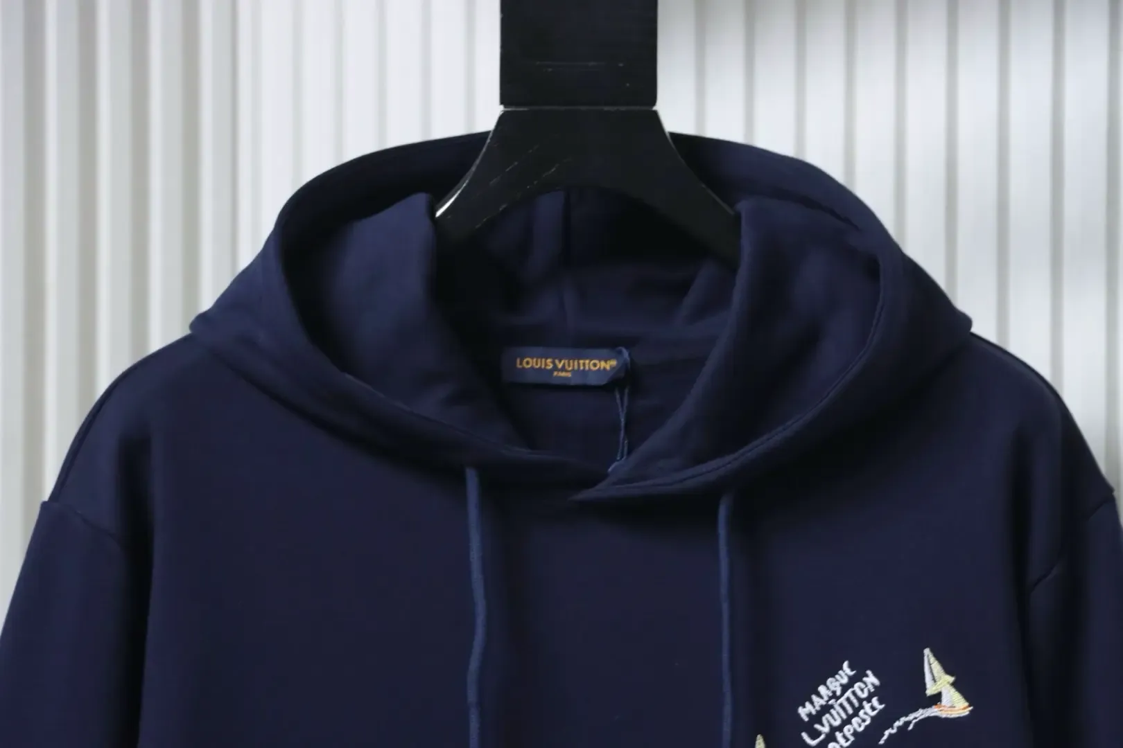 Hoodie With Sailboat Pattern And Embroidery - etkick reps