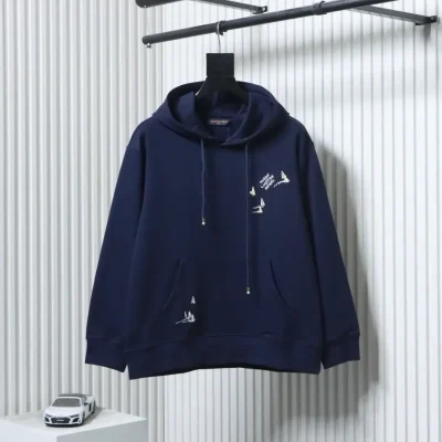 Hoodie With Sailboat Pattern And Embroidery - etkick reps