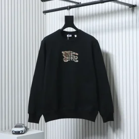Sweatshirt With Checkered AppliquéD War Horse Embroidery And A Round Neckline