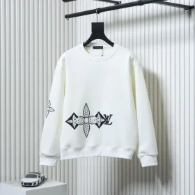 Sweatshirt With Overlapping Logo And Round Neckline