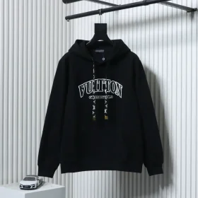 Terrycloth Hoodie With Letter Motif XXL