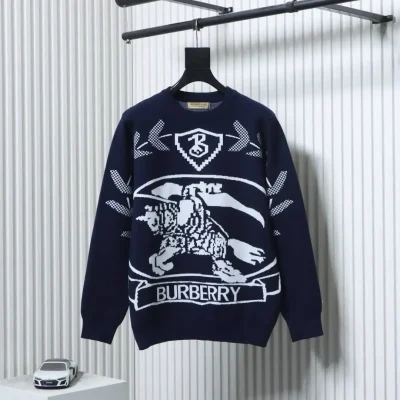 Wheat Ear Knight War Horse Jacquard Crew Neck Sweater - etkick reps