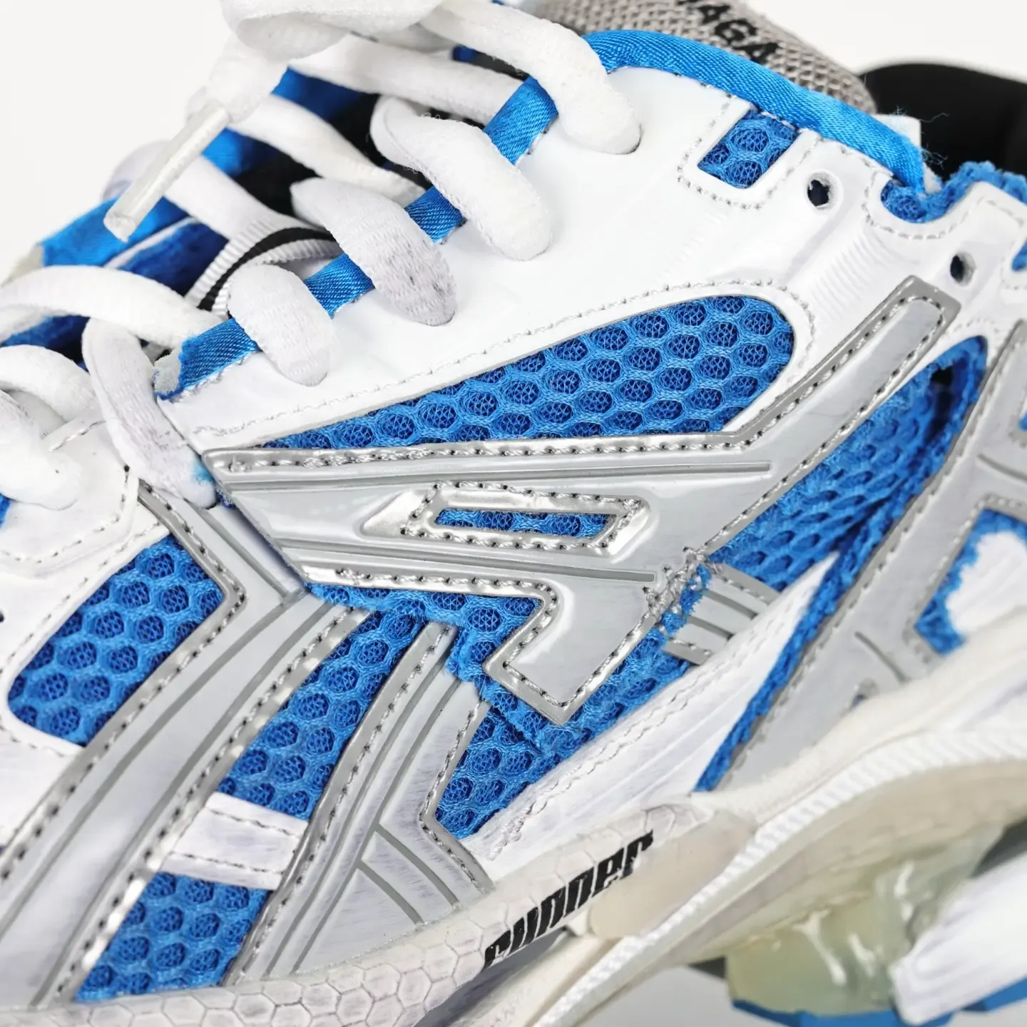 Balenciaga Runner 7 Sneakers Blue Color Block - Image 4