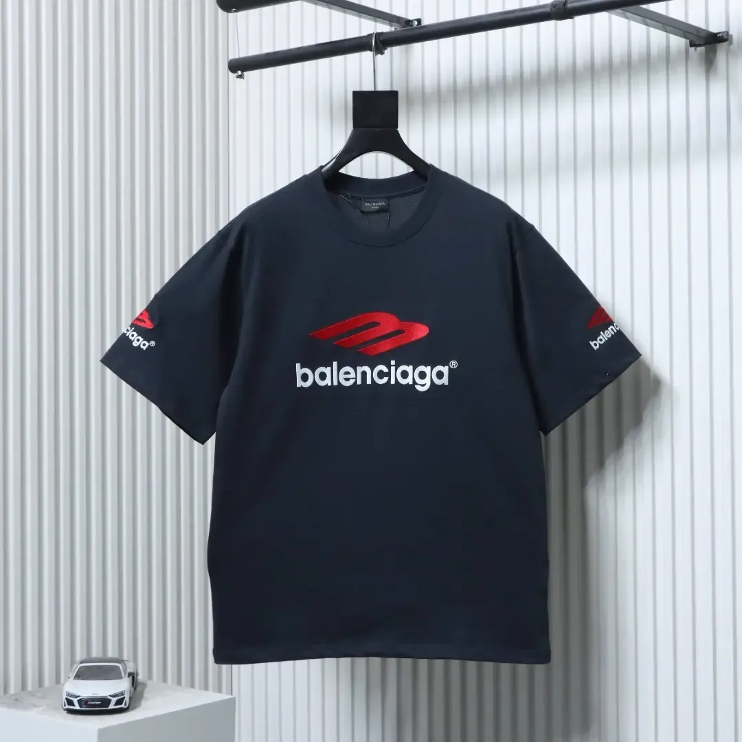 Balenciaga SS23 Washed T-Shirt with 3M Embroidered Lettering