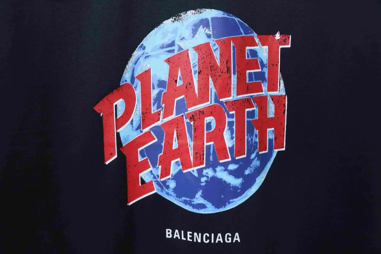 Balenciaga ShortvSleeved With Earth Print And Rips - etkick reps