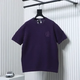 LU Shirt Jacquard Top With A Subtle Check Pattern And Letter Embroidery