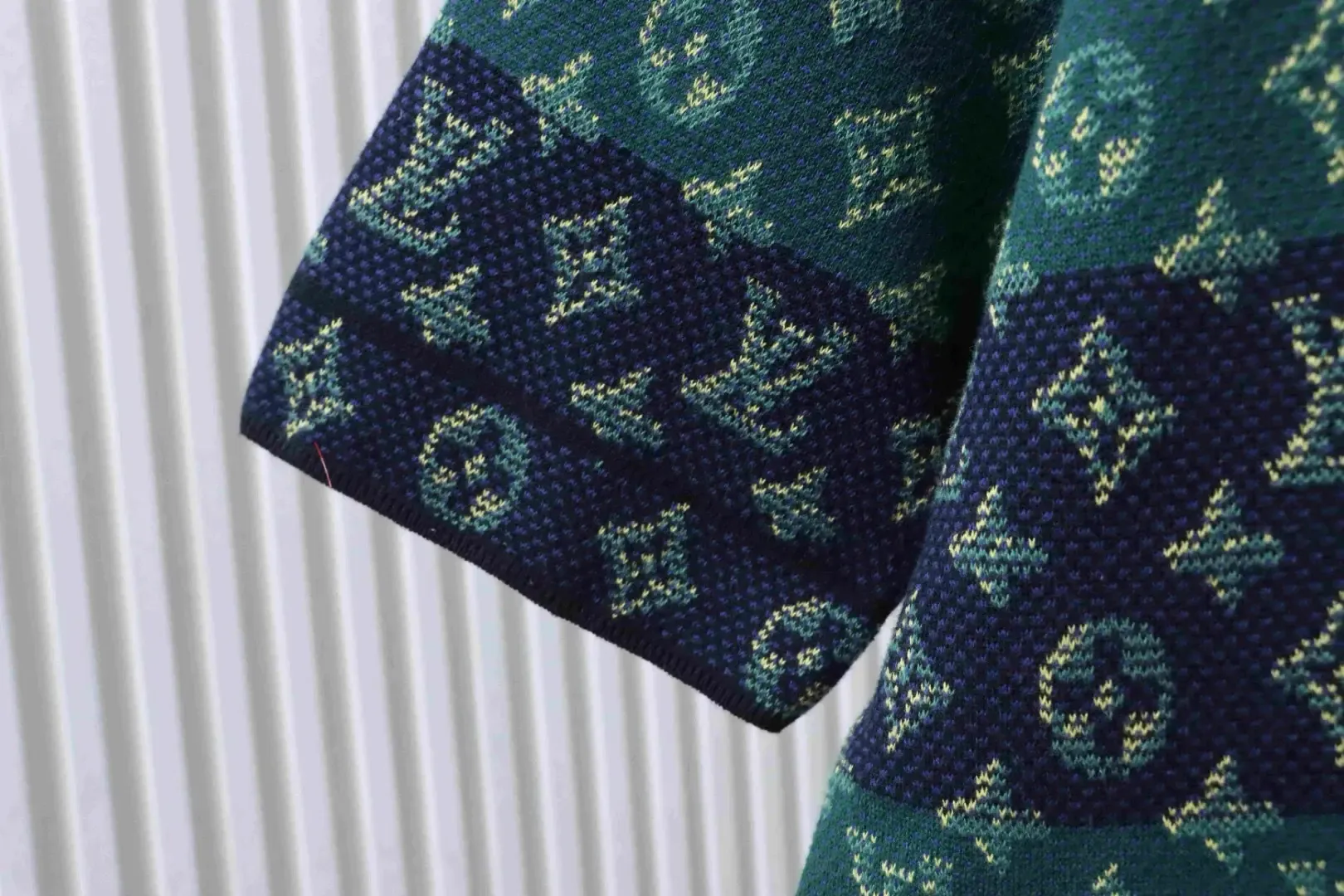 LU Short-Sleeve Jacquard Knit Top Color-Block - Image 5