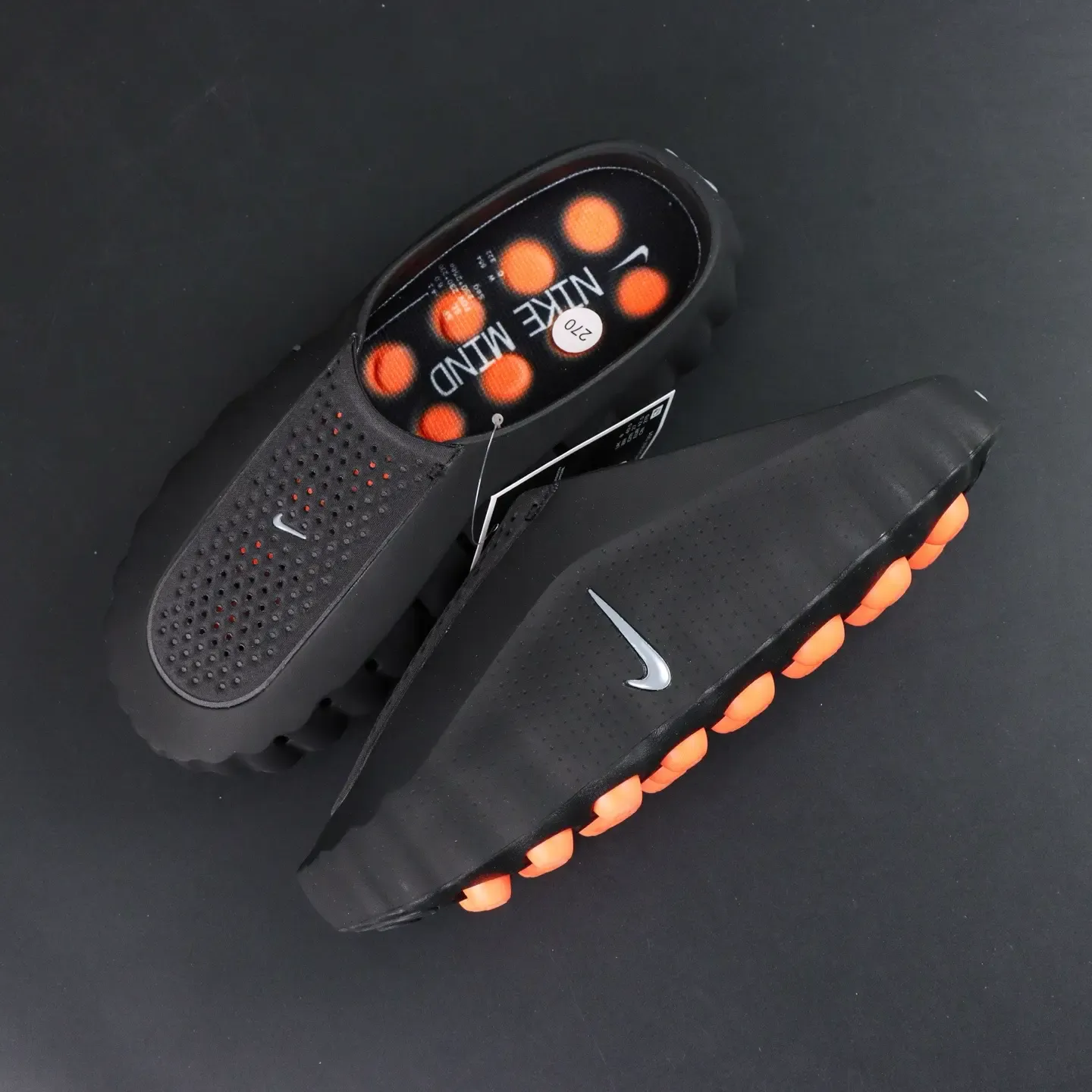 Nike Mind 001 High-Tech Foot Massage Slippers Black - etkick reps