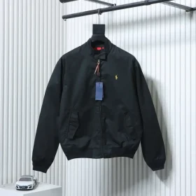 Ralph Lauren Spring Summer 2025 – Solid Color Jacket With Embroidered Logo And Zipper