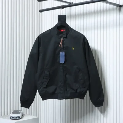 Ralph Lauren Spring Summer 2025 – Solid Color Jacket With Embroidered Logo And Zipper - etkick reps