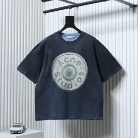 Acne Studios short-sleeved T-shirt in a used look, sandblasted and washed