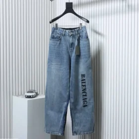 Balenciaga BLCG 24ss patchwork trousers in black floral and grey denim