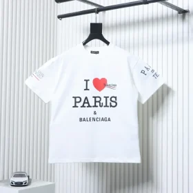Balenciaga & Paris 25ss collaboration short-sleeved T-shirt with multi-part logo print