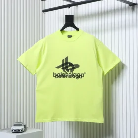 Balenciaga short-sleeved T-shirt with tape print and double image pattern